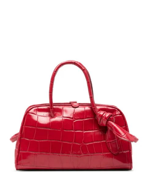 Jacquemus croc-effect knotted clutch bag Red BAW00416AC07A20470