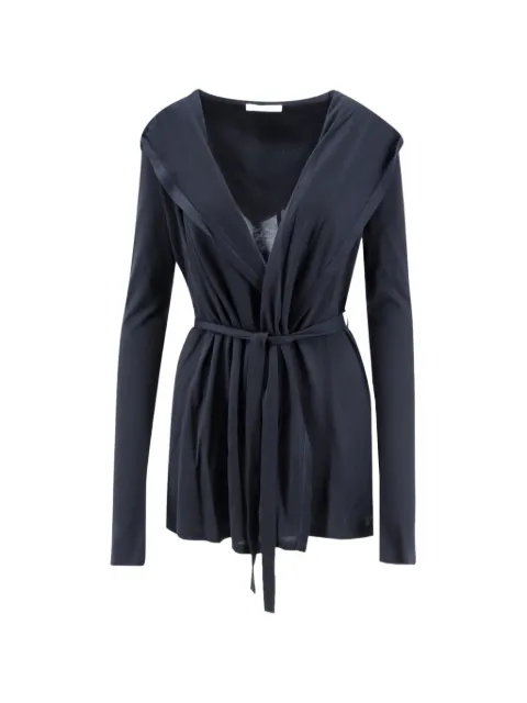 Max Mara belted hooded cardigan Blue 2621916031
