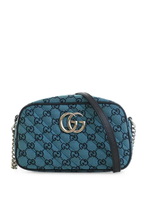 Gucci Pre-Owned 2016-2026 Small GG Marmont Matelasse GG Canvas crossbody bag Blue 0UMPWYASV6RU8H8E