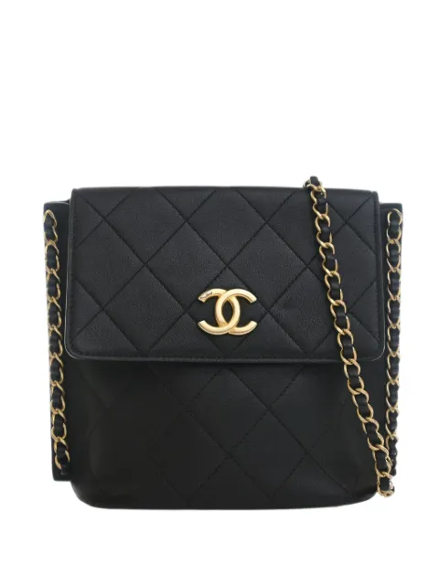 CHANEL Pre-Owned 2021 Small Quilted Calfskin Chain Hobo Flap crossbody bag Black 2ZYD6ONX13MKJD1Q