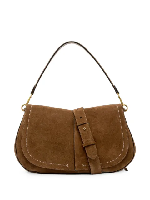 GIANNI CHIARINI large Helena Round buckle-detail suede tote bag Brown BS12619CMPL099