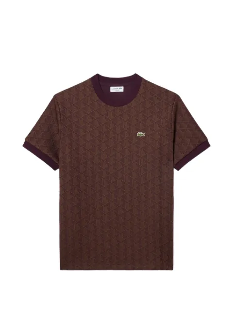 Lacoste monogram-jacquard T-shirt Brown TH1197