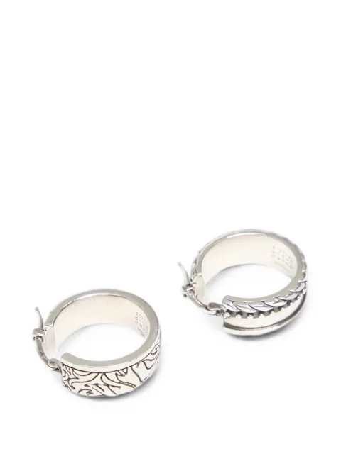 MM6 Maison Margiela engraved hoop earrings Silver SM7VG0133P9387
