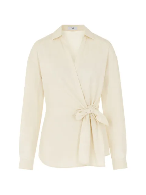 Eleh bow-detail wrap shirt Neutrals 0200CREMA