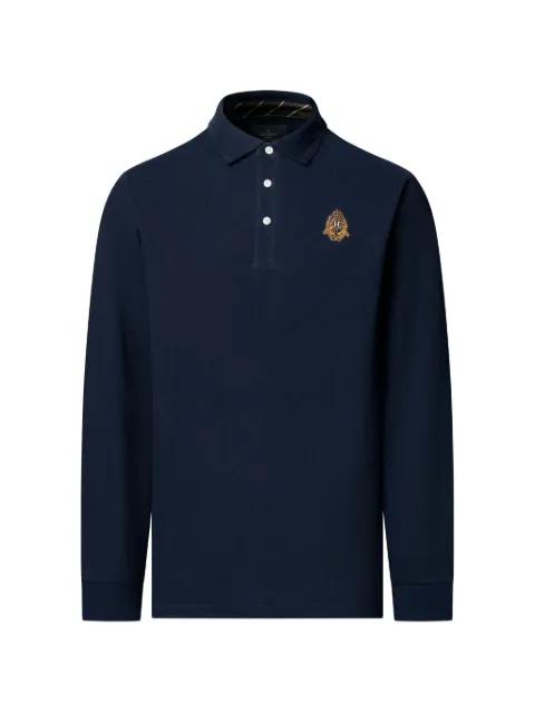 Hackett London Heritage Crest long-sleeve polo shirt Blue HM5500043