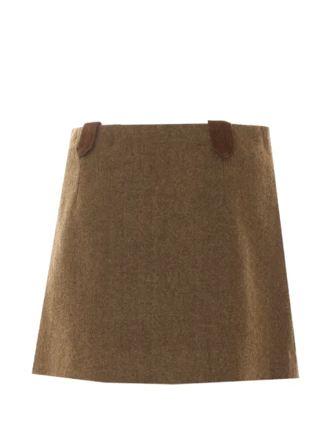 Eleh herringbone-weave button-detail mini skirt Brown 0015MARRONE