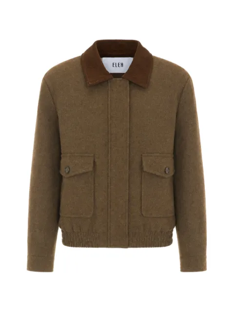 Eleh herringbone corduroy-collar jacket Brown 0016MARRONE