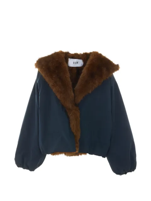 Eleh padded faux-fur-trim jacket Blue 0126BLU