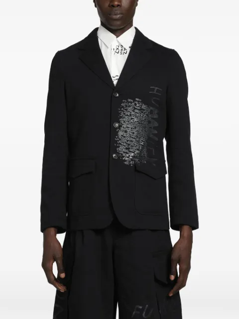 Comme Des Garçons Shirt graphic-print cotton jacket Blue FQJ505S26