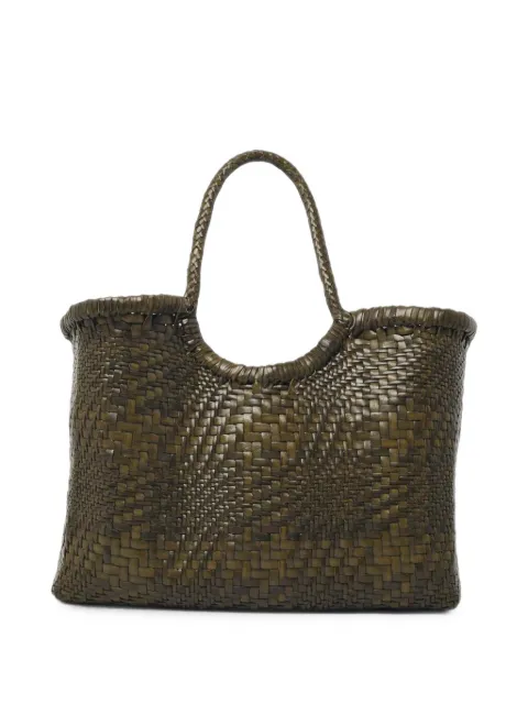 DRAGON DIFFUSION Nantucket Optical woven tote bag Green 8823