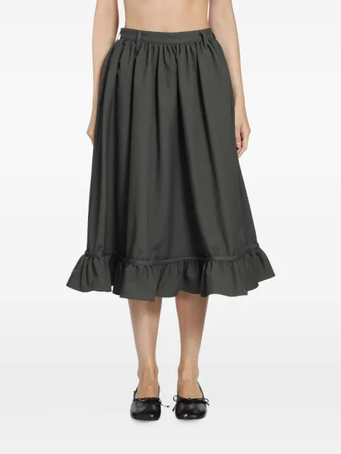 MM6 Maison Margiela gathered ruffled midi skirt Grey S62MA0104