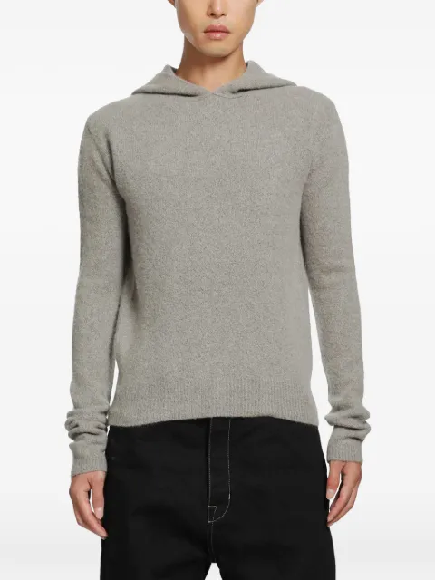 Rick Owens Tower felted hoodie Grey RR02F4679KWSF