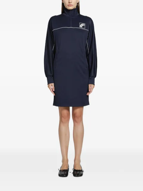 MM6 Maison Margiela piped logo-print mini dress Blue S62DA0103