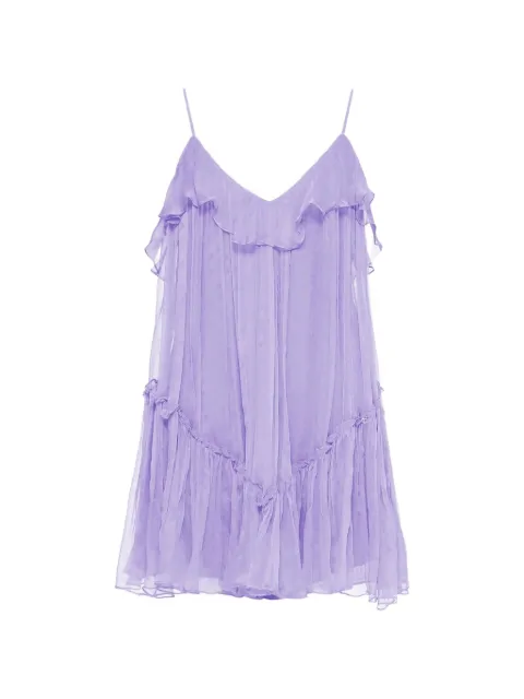 NISSA open-back silk mini dress Purple RC12445