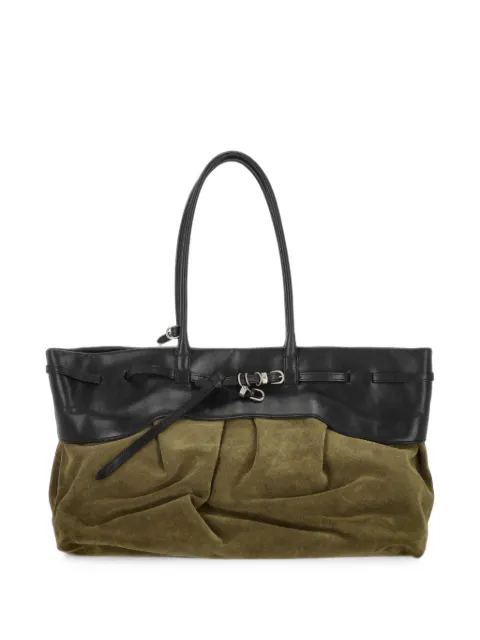 Marge Sherwood Soft Grandma buckled tote bag Green M26431SB15USLOBLACKDARKOLIVEPULLUPSUEDE
