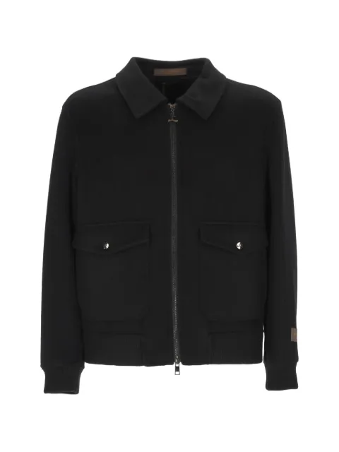 ON THE BUND zip-up bomber jacket Black 00023023