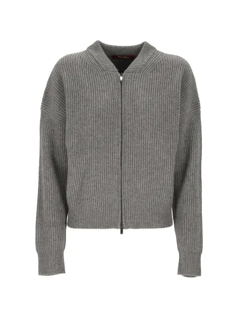 Max Mara ribbed-knit zip-up cardigan Grey 2626346032