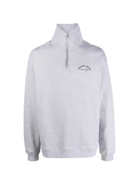 Maison Labiche Placide logo-embroidered quarter-zip sweater Grey OUPLACIDEMINIM