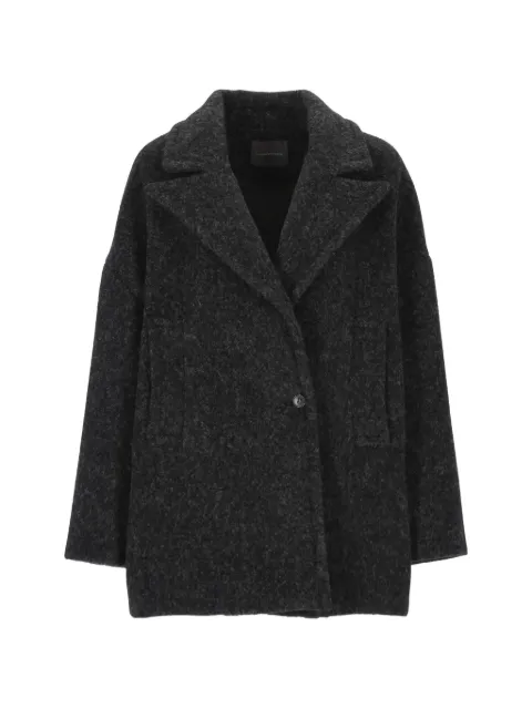 Lorena Antoniazzi brushed notched-lapel coat Grey A2622CP01A54230997