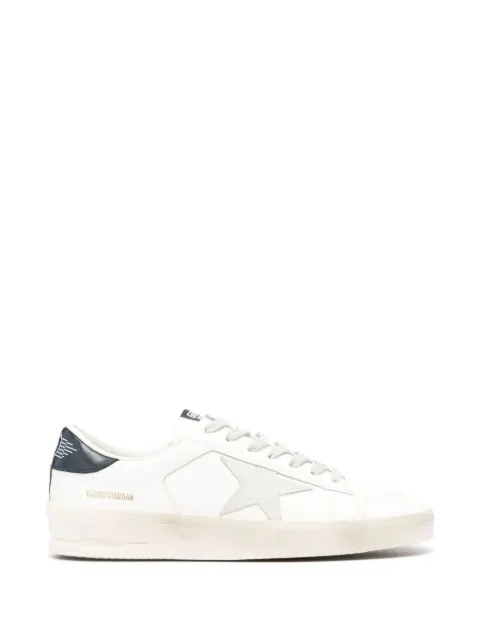 Golden Goose Stardan with star in ice-gray suede and blu-navy heel tab White GMF00128F000567