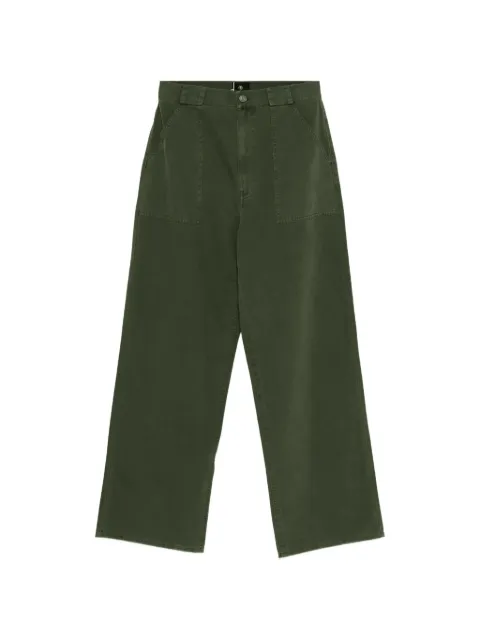 ANINE BING patch-pocket cotton trousers Green A0311495AYG4ARMYGREEN