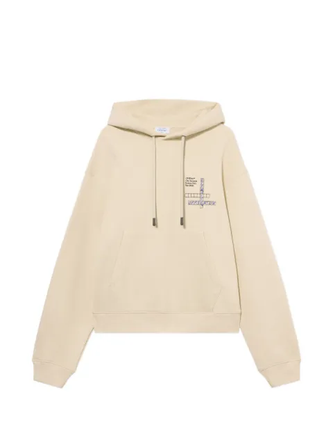 Off-White logo-print drawstring hoodie Neutrals 29E00715TW230