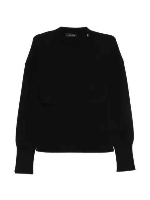 ANINE BING logo-plaque sweater Black A0812717