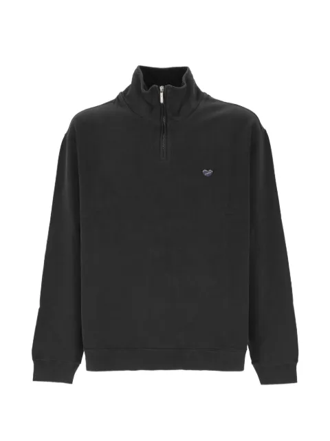 Maison Labiche Placide quarter-zip logo-patch sweatshirt Grey YMPLACIDECROCO