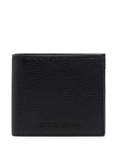 Emporio Armani logo-embossed grained leather wallet Black Y4R168Y068E