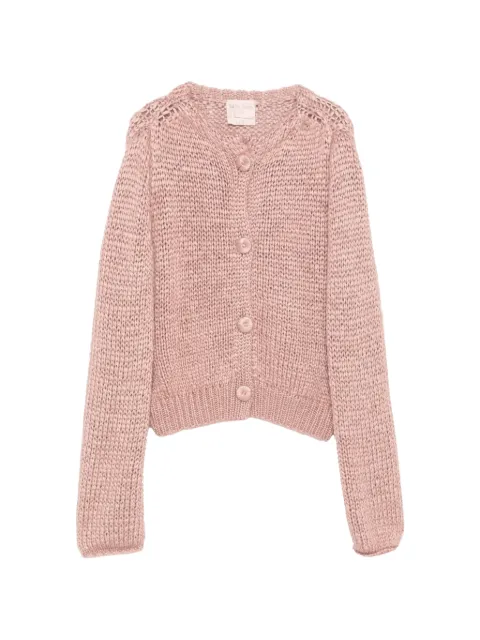 Forte Forte chunky-knit button-up cardigan Pink 15152LOTO