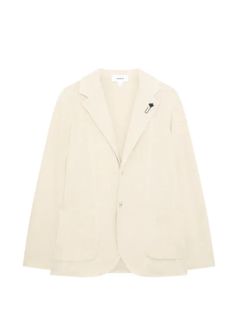 Lardini ribbed-knit single-breasted blazer Neutrals CNCLJM56AC670091