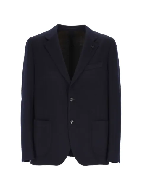 Lardini flower-patch single-breasted blazer Blue AC690E27ACJ67054
