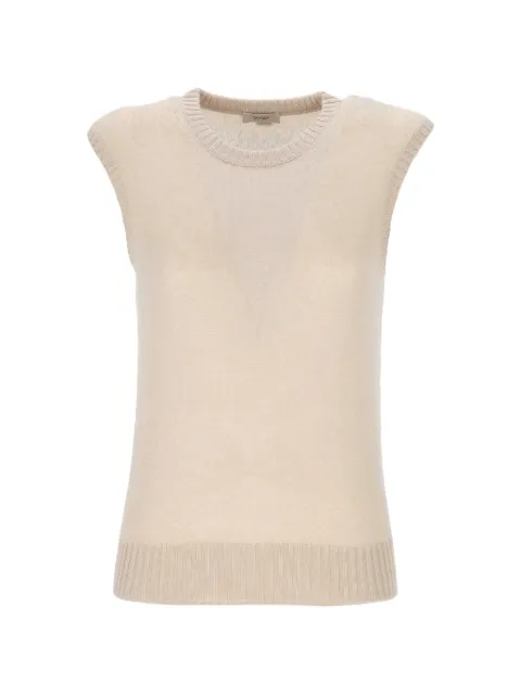 Agnona ribbed-trim sleeveless sweater Neutrals KT120104K080QN14