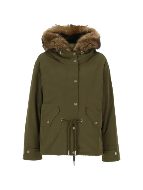 Moncler shearling trim parka coat Green 931A00114599MD836