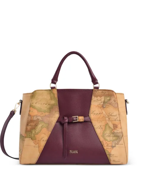 ALVIERO MARTINI 1° CLASSE Geo Saloon panelled leather tote bag Neutrals LG08G6540304