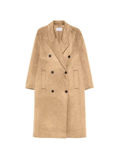 THE DYNAMIS STUDIO double-breasted notched-lapels coat Neutrals DS24F26DESERT