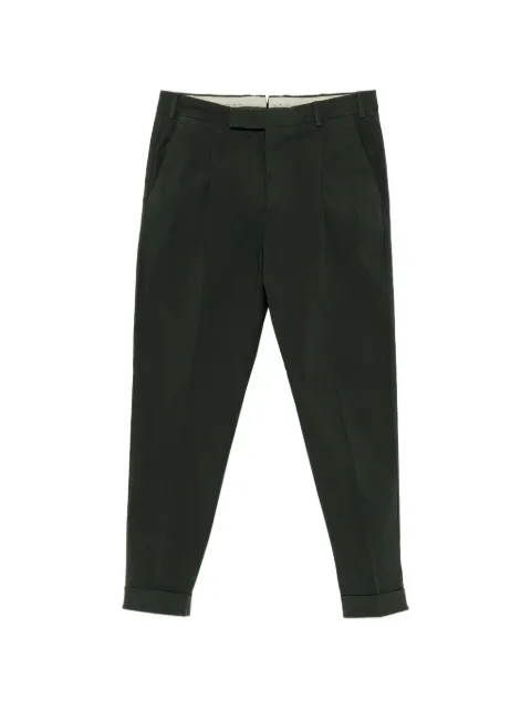 PT Torino pleated turn-up trousers Green CORTZAZ40FWDNK31Y490