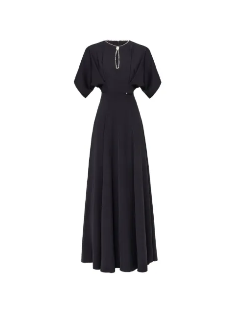 NISSA crystal details maxi dress Black RS16962