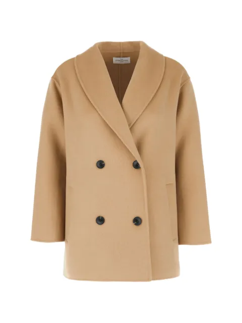 THE DYNAMIS STUDIO double-breasted shawl-lapel coat Neutrals DS90F26DESERT