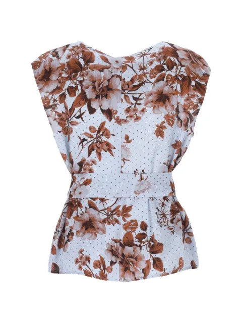 Marella floral-print belted blouse Blue 2625166014200