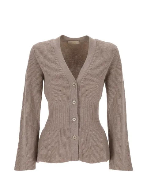 Purotatto ribbed-knit V-neck cardigan Brown 2222097