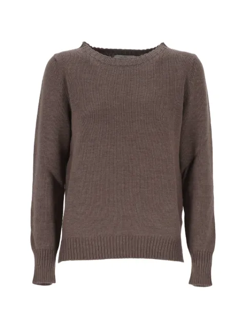 Gran Sasso ribbed-trim crew-neck sweater Brown 1320514200143