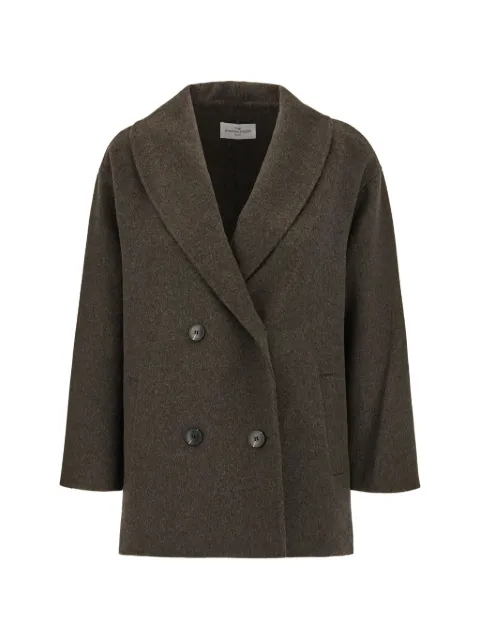 THE DYNAMIS STUDIO double-breasted shawl-lapel coat Grey DS90F26MOCHAHEATHER