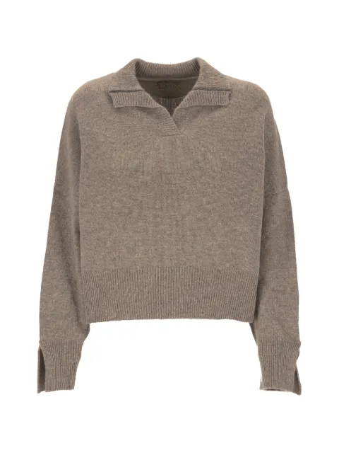Purotatto spread-collar cashmere sweater Brown 2130143