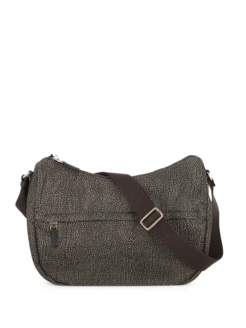 Borbonese B-Club Luna Op-printed shoulder bag Brown 91010341X95M32
