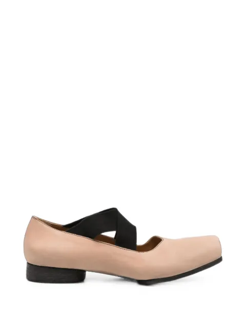 Uma Wang cross-strap square-toe pumps Neutrals US9003CALFLEATHERUW059