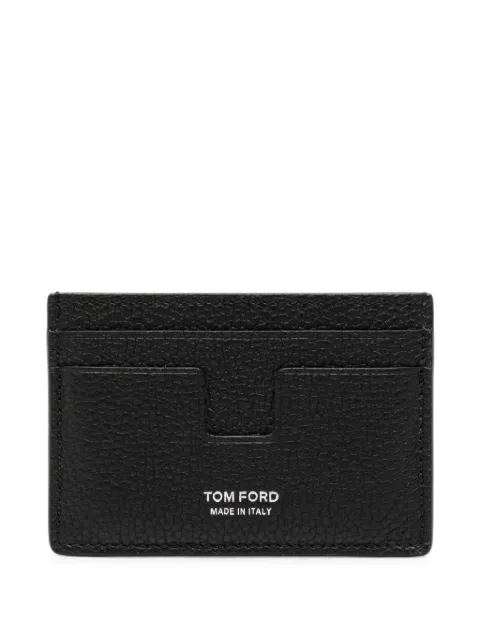 TOM FORD logo-print grained-leather cardholder Black Y0232LCL158S