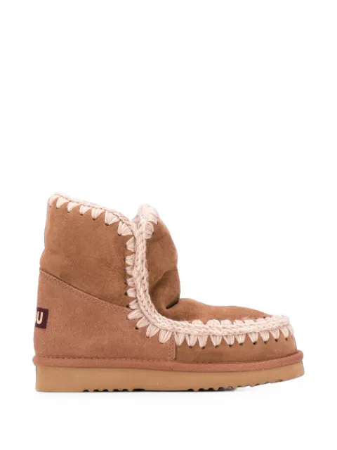 Mou contrast-stitch ankle boots Brown FW101001A