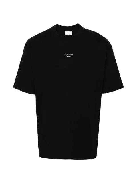 Drôle De Monsieur slogan-print cotton T-shirt Black PERMTS202CO002BL