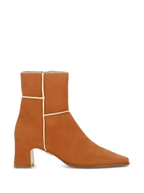 Rodo piped square-toe ankle boots Brown S012000095